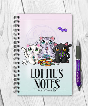 2819 personalised candy spoopy kitties halloween notebook 1