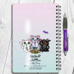 2819 personalised candy spoopy kitties halloween notebook 2