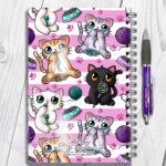 2820 personalised candy spoopy kitties halloween notebook 2