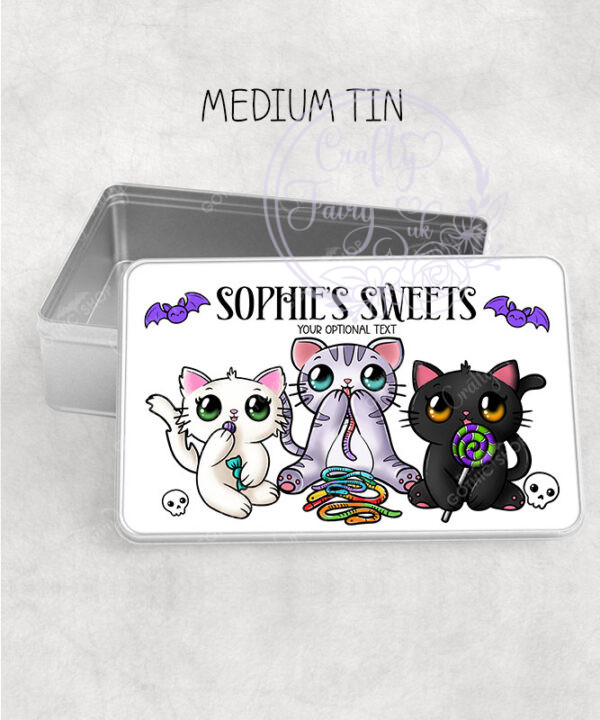 2831 personalised candy spoopy kitties halloween tin 1