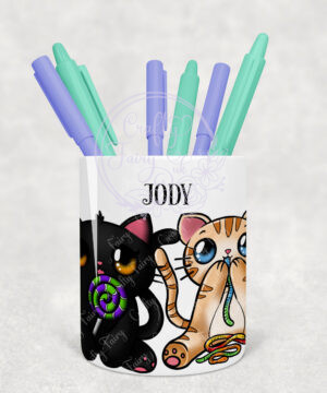 2838 personalised candy spoopy kitties halloween pen pot 3