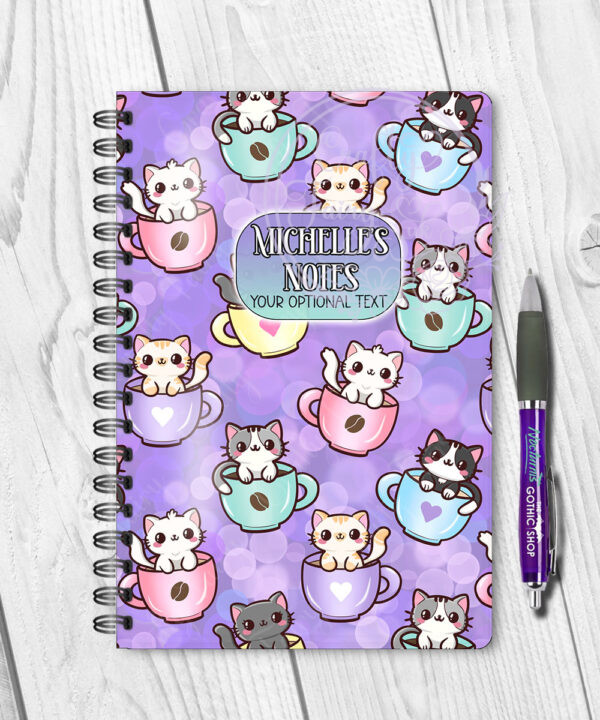 2848 personalised teacup kawaii kitties notebook 1