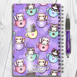 2848 personalised teacup kawaii kitties notebook 2