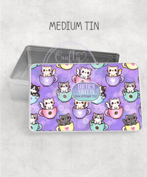 2854 personalised teacup kawaii kitties metal tin 1