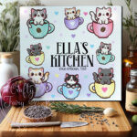 2856 personalised teacup kawaii kitties cutting board 3