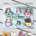 2856 personalised teacup kawaii kitties kitchen chopping board 1