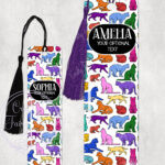 2859 personalised cats purple bookmark 2