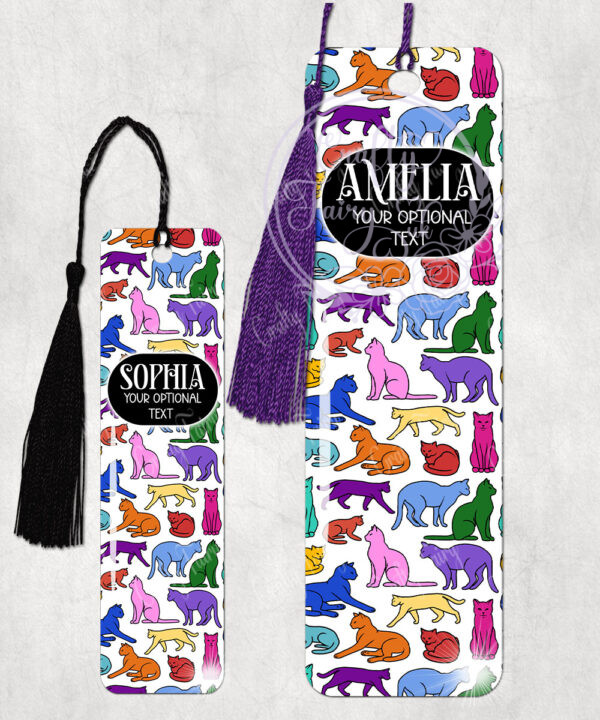 2859 personalised cats purple bookmark 2