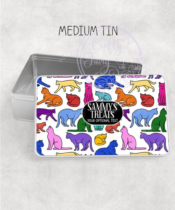 2860 personalised colourful cats storage tin 1