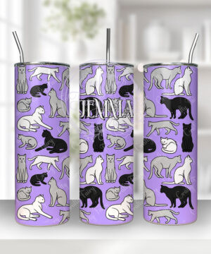 2869 personalised purple cats tumbler 1