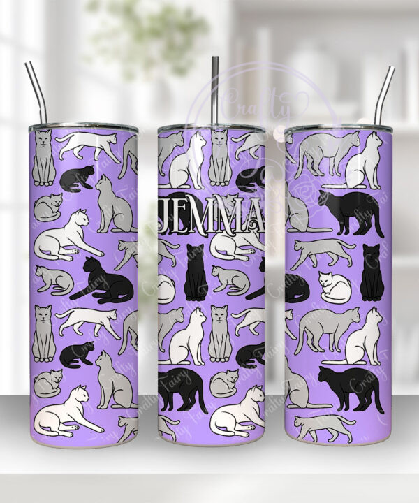 2869 personalised purple cats tumbler 1