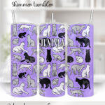 2869 personalised purple cats tumbler 2