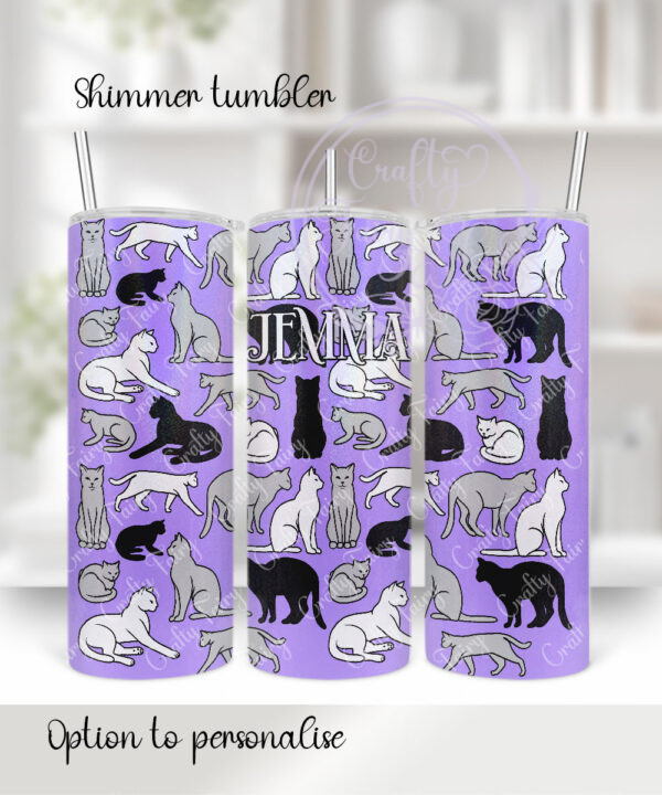 2869 personalised purple cats tumbler 2