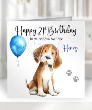 2888 beagle personalised dog birthday card