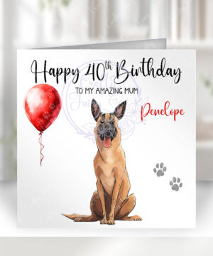 2890 belgian malinois personalised dog birthday card