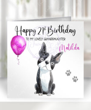 2895 boston terrier personalised dog birthday card