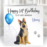 2912 german shepherd personalised dog birthday card
