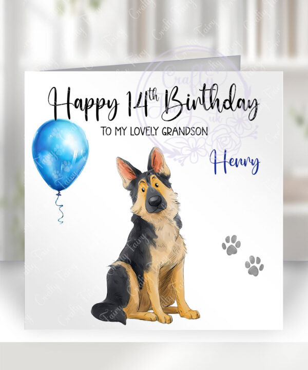 2912 german shepherd personalised dog birthday card