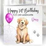 2913 golden retriever personalised dog birthday card