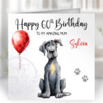 2914 great dane personalised dog birthday card