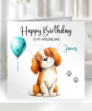 2918 king charles personalised dog birthday card