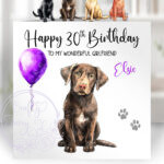 2919 labrador personalised dog birthday card