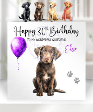 2919 labrador personalised dog birthday card