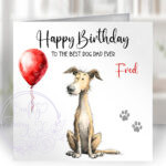 2921 lurcher personalised dog birthday card