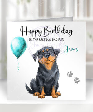 2933 rottweiler personalised dog birthday card