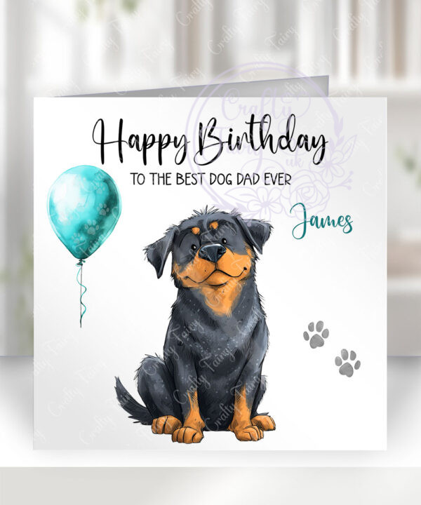 2933 rottweiler personalised dog birthday card