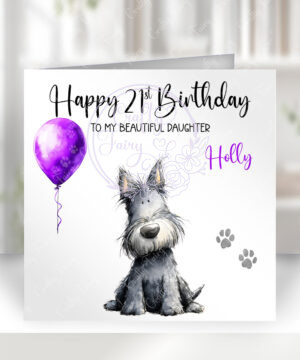 2935 scottie personalised dog birthday card