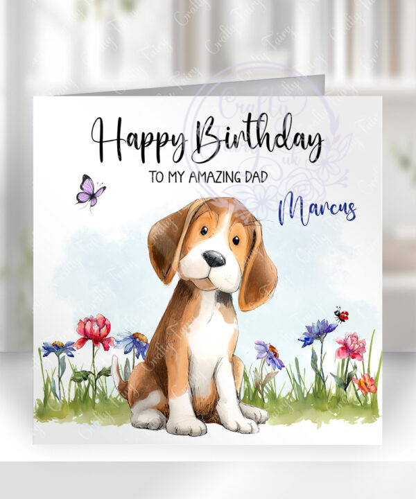 2951 beagle personalised dog birthday card