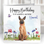 2953 belgian malinois personalised dog birthday card