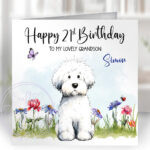 2955 bichon frise personalised dog birthday card