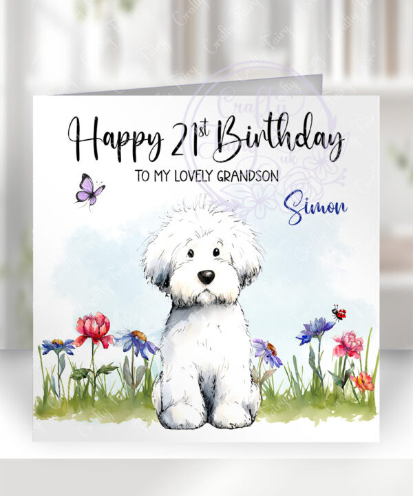2955 bichon frise personalised dog birthday card