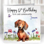 2970 dachshund personalised dog birthday card