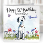 2971 dalmatian personalised dog birthday card