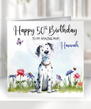 2971 dalmatian personalised dog birthday card