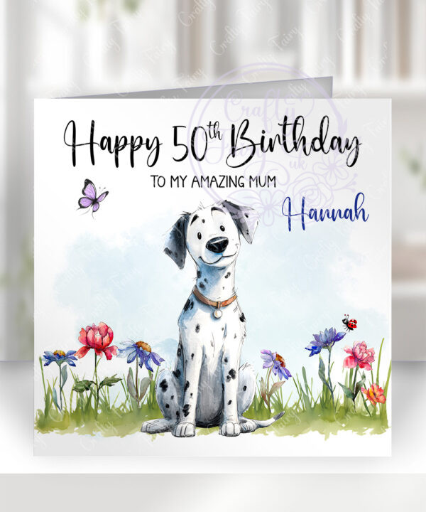2971 dalmatian personalised dog birthday card