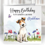 2973 fox terrier 2 personalised dog birthday card