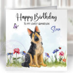 2975 german shepherd personalised dog birthday card