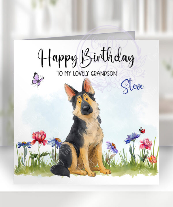 2975 german shepherd personalised dog birthday card