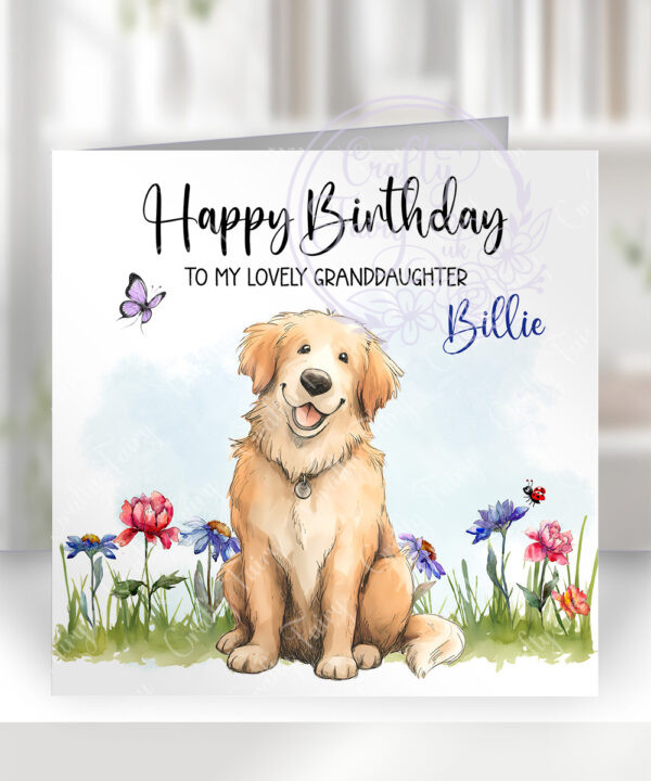 2976 golden retriever personalised dog birthday card