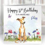 2978 greyhound personalised dog birthday card