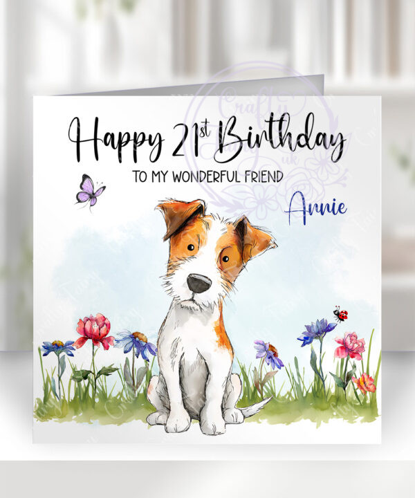 2980 jack russell personalised dog birthday card