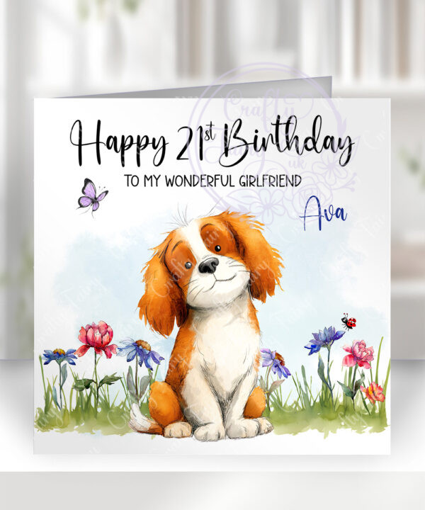2981 king charles personalised dog birthday card