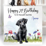 2982 labrador personalised dog birthday card