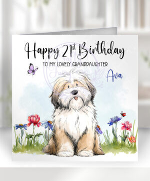 2983 lhasa apso personalised dog birthday card