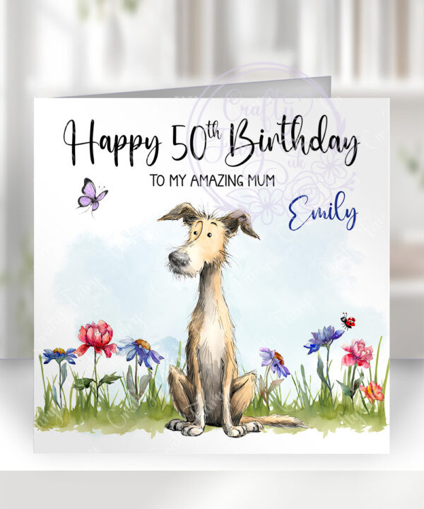 2984 lurcher personalised dog birthday card