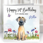 2985 mastiff personalised dog birthday card